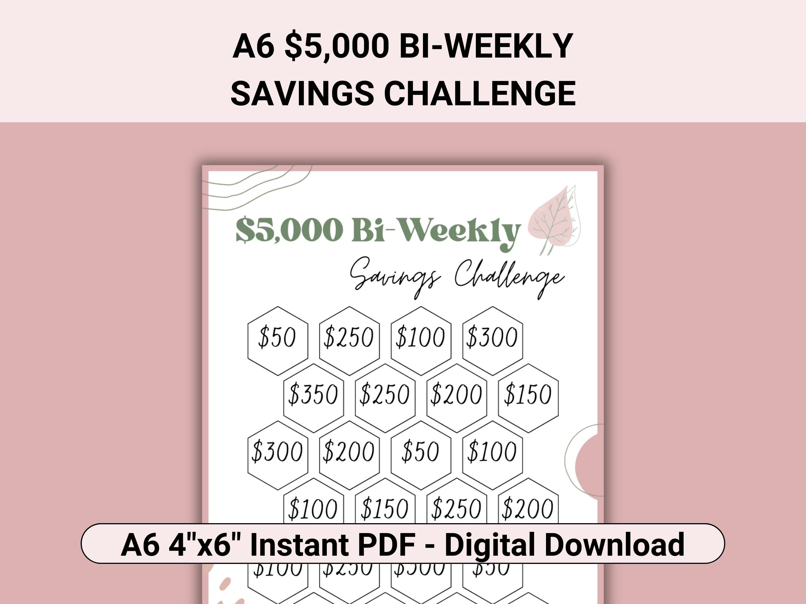 Bi weekly Savings Challenge Printable Boho A6 5K Savings Challenge Bi Bi weekly Savings Challenge Printable Boho A6 5K Savings Challenge Bi