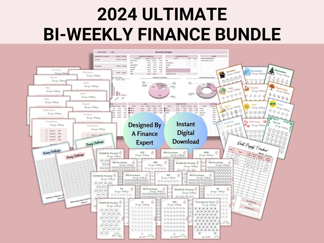 Ultimate 2024 Budget Planner, Biweekly Budget Planner Google Sheets and