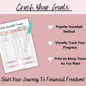 Debt Snowball Sheet, Debt Snow Ball Printable Comes in A4 and US Letter ...