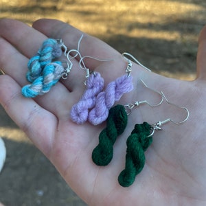 Yarn Earrings - Knitting Gifts for Women - Crochet Lover - Mini Balls of Wool - Knitting Christmas Stocking Ideas - Gifts for Teachers