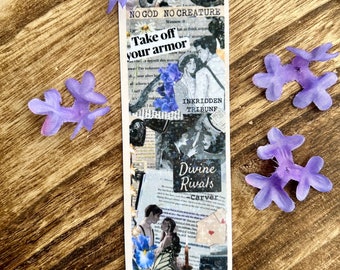 Divine Rivals Collage Bookmark | Book Accessory | Bookmark for Romance Lovers | Fully Laminated | Sparkle Finish
