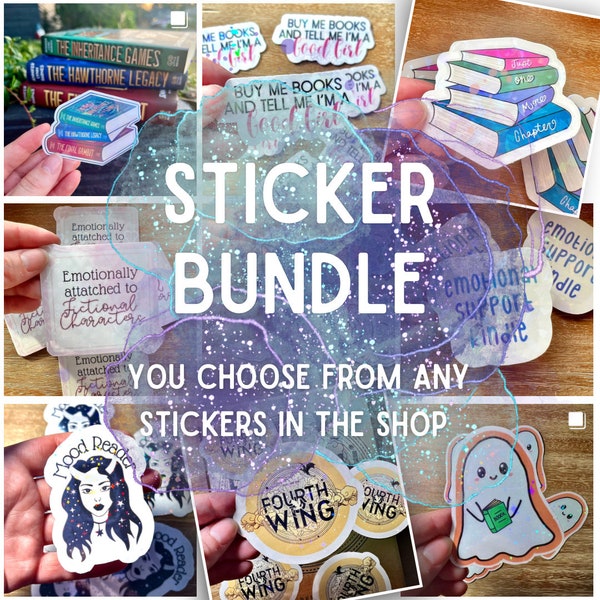 Sticker Bundle | Stickers for Book Lovers | Water Resistant | Handmade | More For Less | Choose your bundle