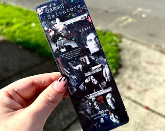 Hot Vampire Guy Collage Bookmark | Book Accessory | Bookmark for Romance Lovers | Fully Laminated | Sparkle Finish