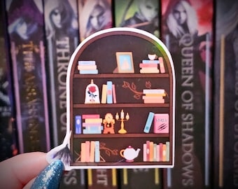 Princess Bookshelf Sticker | Stickers for Book Lovers | Water Resistant | Handmade | Vinyl Laminated Sticker