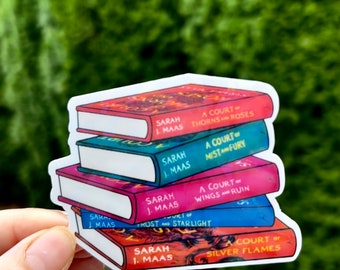 A Court of Thorns and Roses Paperback Bookstack Sticker  | Book Accessory | Water Resistant | SJM | Sparkle Finish