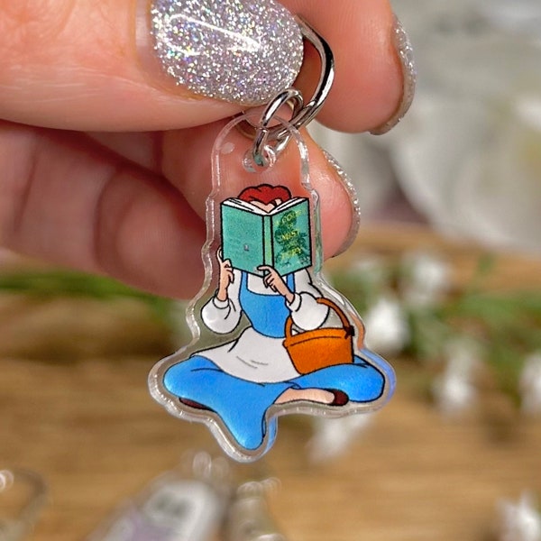 Princess Reading A Court of Mist and Fury Acrylic Charm Dust Plug | USB-C | Perfect for Kindles