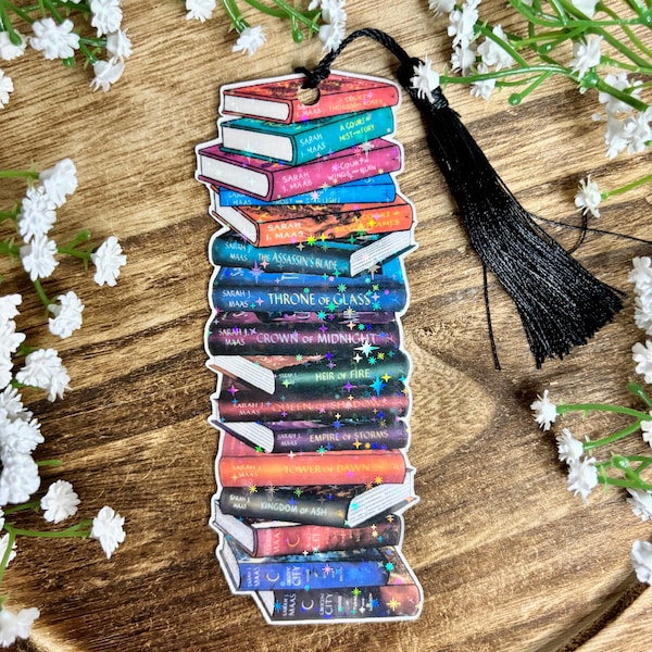 SJM Book Stack Cardstock Bookmark | Book Accessory | Bookmark for Romantasy Lovers