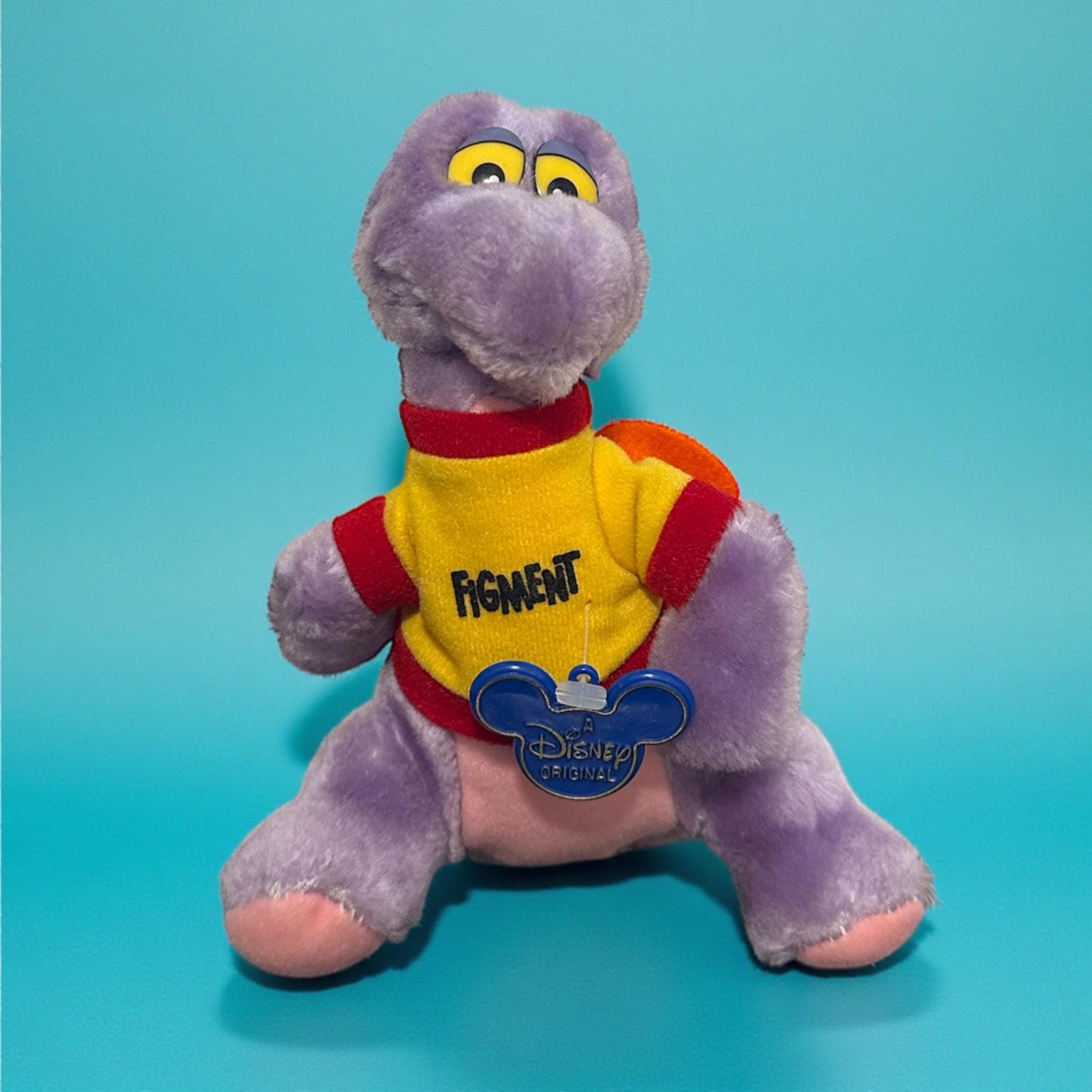 Vintage 80's Figment Plush Purple Dragon Disney World Epcot