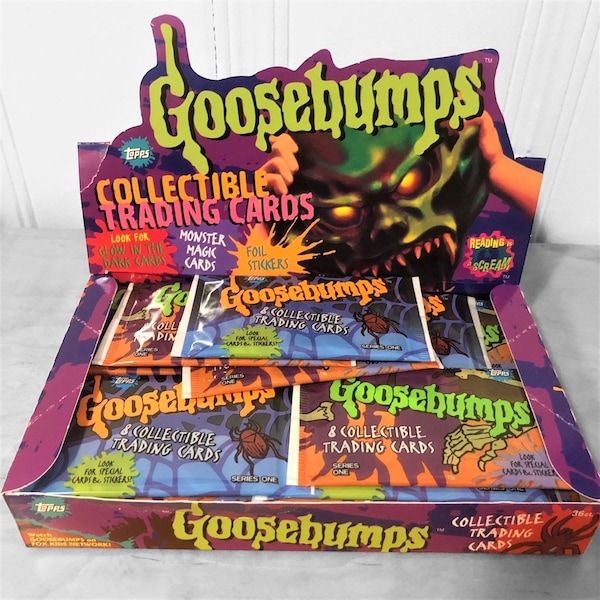 Rare ! Goosebumps collectible trading cards. 8 cards per pack (special cards and stickers if you are lucky!). Topps 1996.