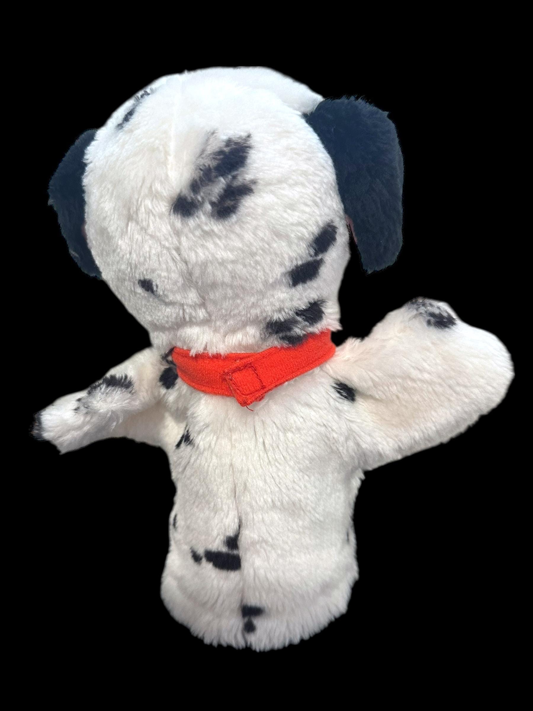 ぬいぐるみの犬ダルメシアンハンドパペット。90年代の「101匹わん