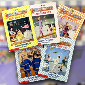 Five Vintage Books : The Baby-Sitters Little Sister. Ann M. Martin. Apple Paperbacks. Scholastic. Some with trading cards inside!