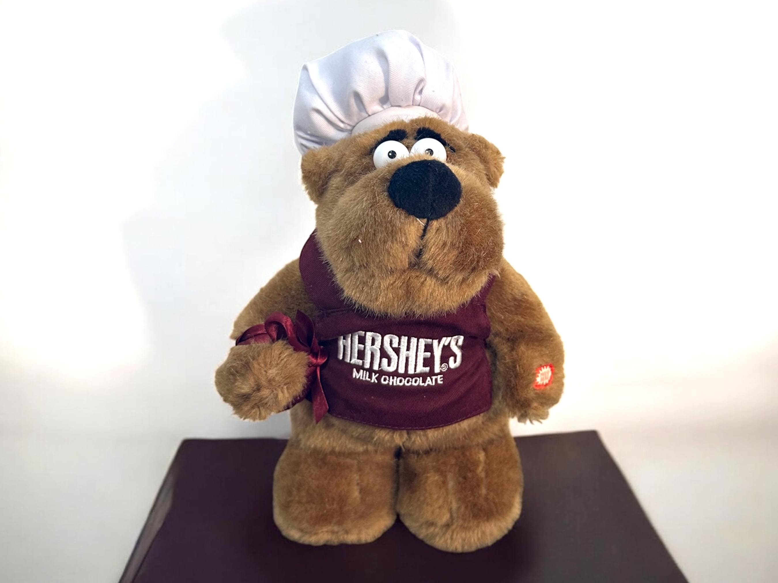 Vintage HERSHEY'S Talking Chef Sid Brown Bear Plush ''I Loooove