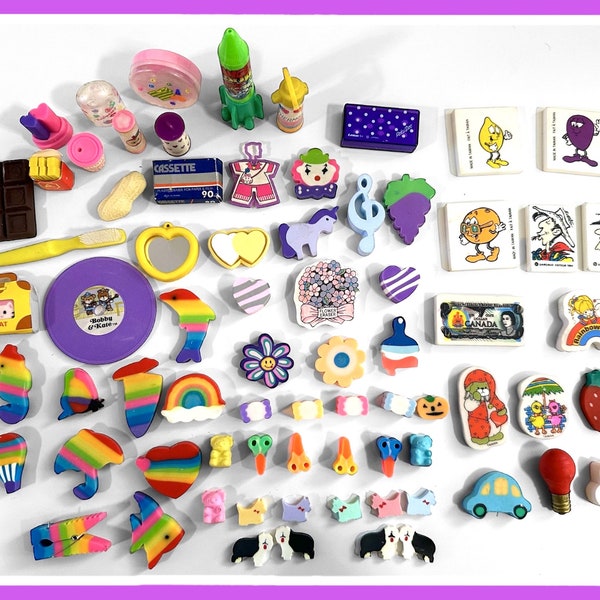 Vintage Erasers/Rubbers, 80'S-90's. Choose your set!