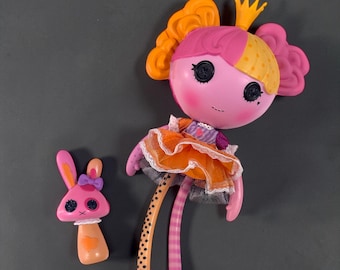 Rare MGA Lalaloopsy Princess Nutmeg Doll Full Size 14.5” with Pet Mushroom Rabbit, good used condition!