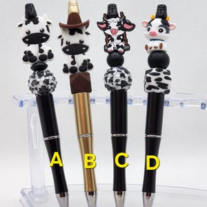 Holstein Cow Beaded Pen & 1 free ink refill with each pen purchased