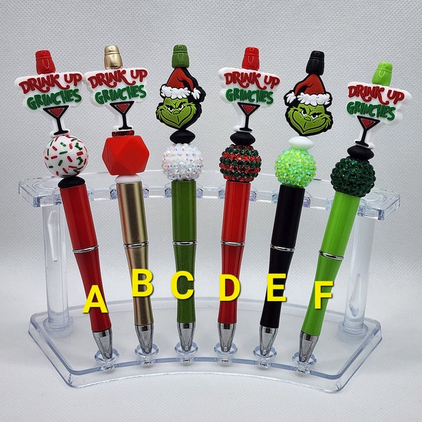 Christmas Drink up Beaded Pen or Green guy Beaded Pen & 1 free ink refill with each pen purchased