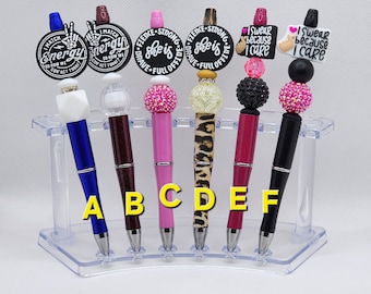 I Match Energy, I Swear Because I Care, or She is Fierce Strong Brave Beaded Pen & 1 free ink refill with purchase of pen