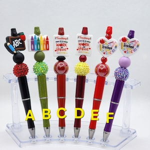 Teacher or Teaching is a Work of Heart Beaded Pen & 1 free ink refill with purchase of pen