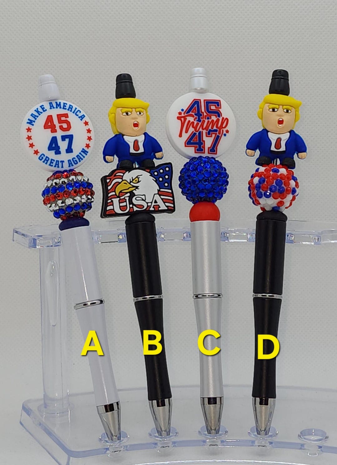Trump Beaded Pen: Patriotic 45th & 47th President + Free Ink Refill - Etsy