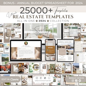 25000+ Real Estate Marketing Instagram Reels Post Templates Bundle with Annual Budget Spreadsheet, Realtor Social Media Listing Presentation