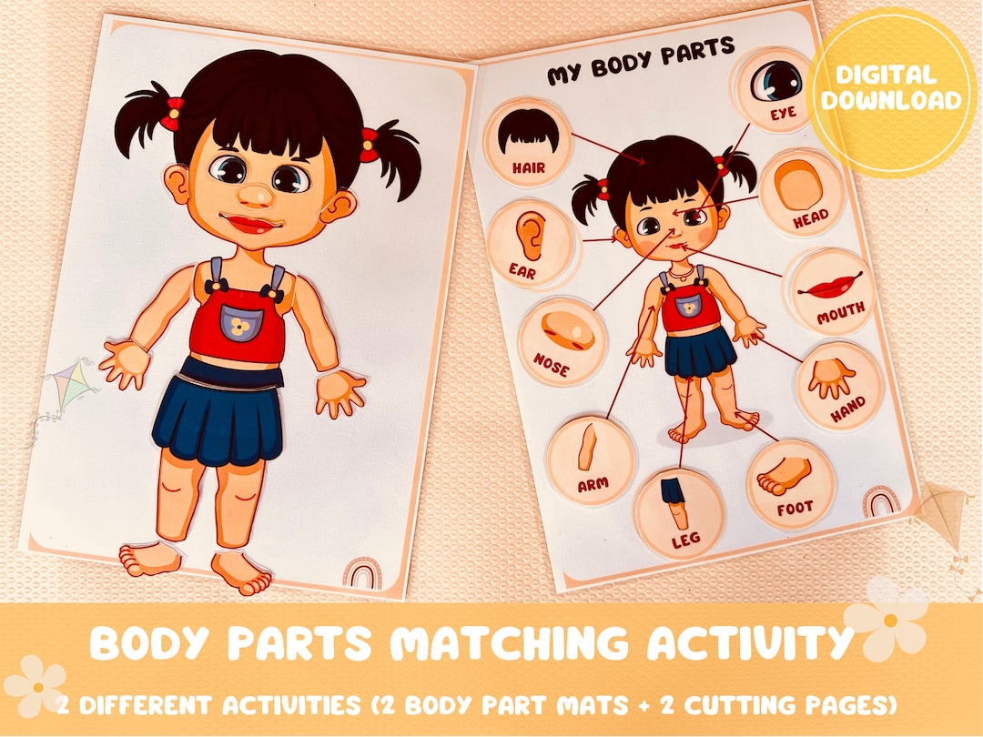 Body Matching Body Parts Matching Game L Educational Prints L Homeschool Learning L ...