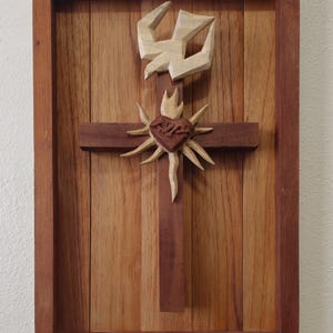 Sacred Art in Wood: Hand-Carved Sacred Heart of Jesus | Handmade Sacred Heart Wood Carving