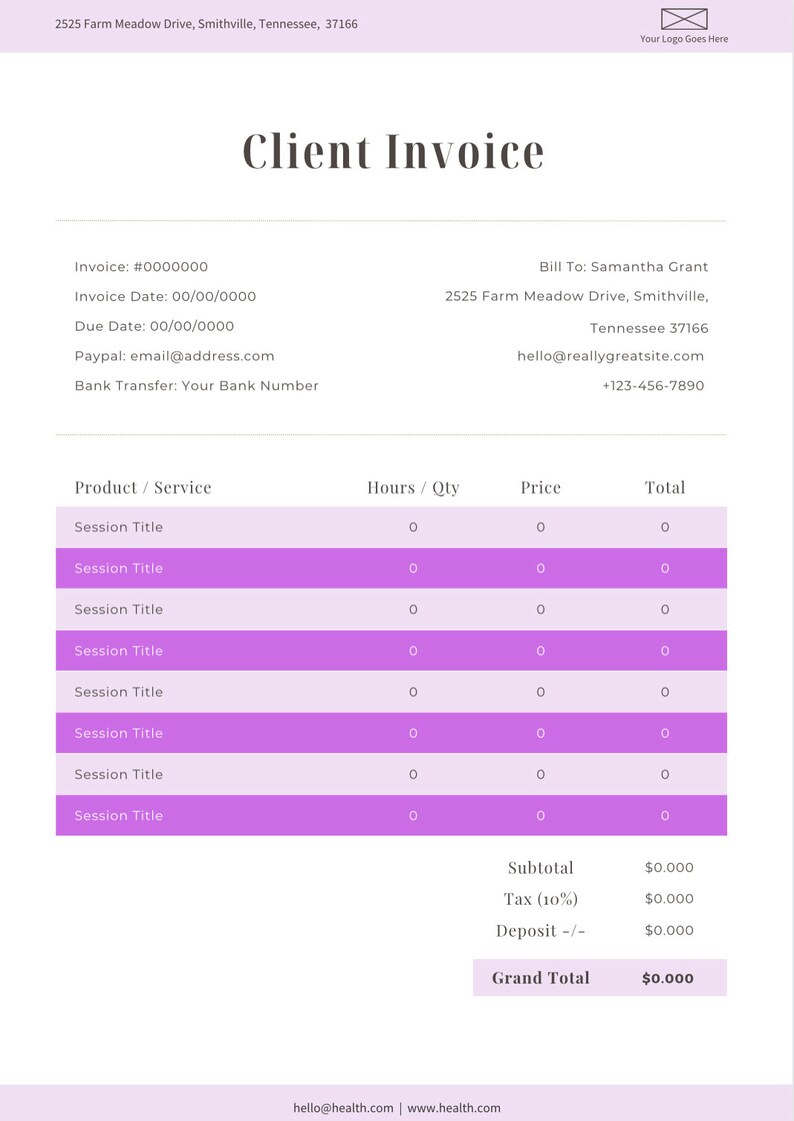 CLIENT INVOICE Etsy