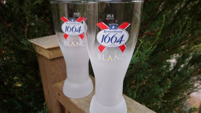 Kronenbourg 1664 Blanc Frosted Collectible Beer Glass, Owned by