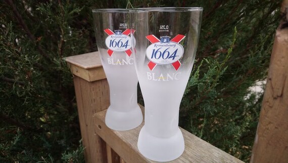 Kronenbourg 1664 Blanc Frosted Collectible Beer Glass, Owned by