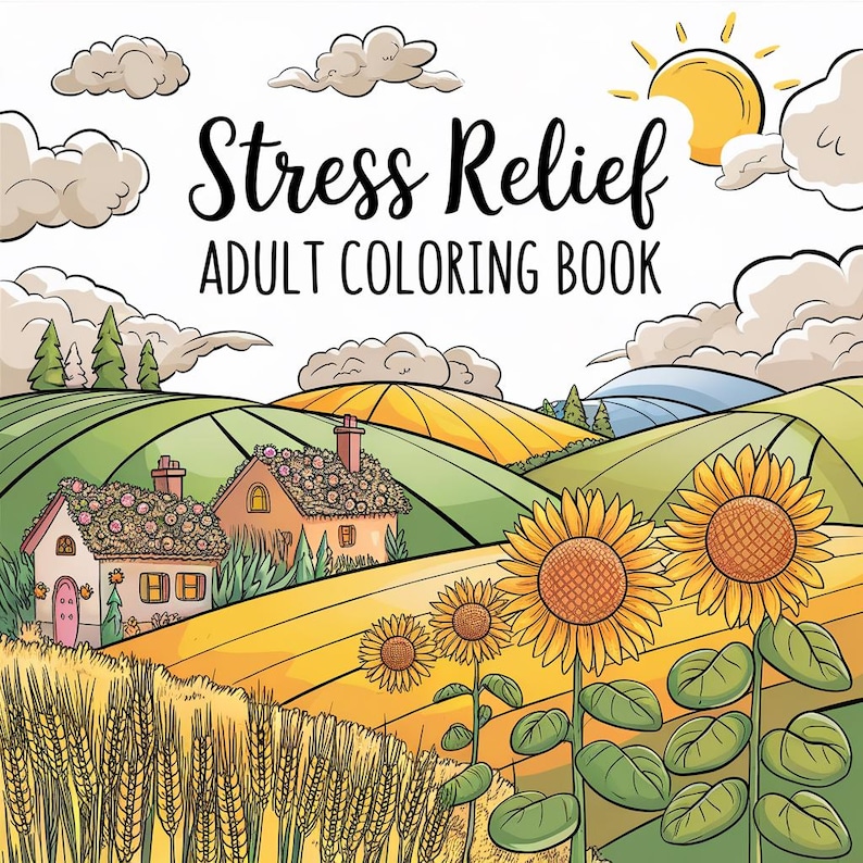 100 Adult Coloring Pages Printable | Stress Relief Coloring Book PDF | Relaxation & Anxiety Art
