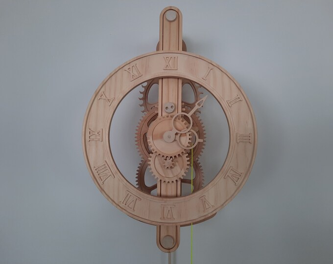 Wooden Clockwooden Gear Clock Clock Etsy