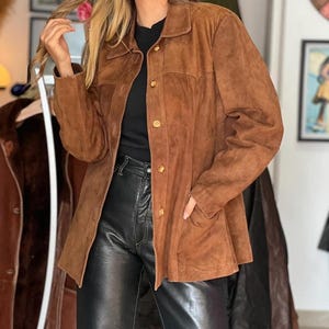 Vintage Brown Suede Leather Blazer: Western Cowgirl Style