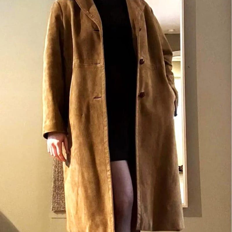 Women's Vintage Tan Suede Coat  L