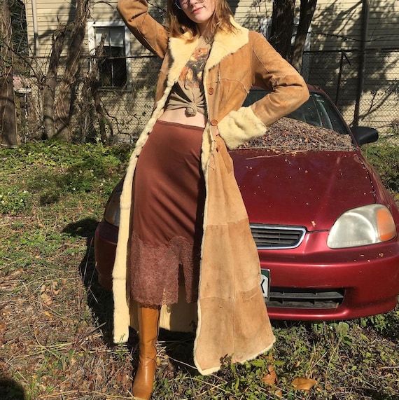 Vintage 70s Afghan Suede Fur Penny Lane Coat