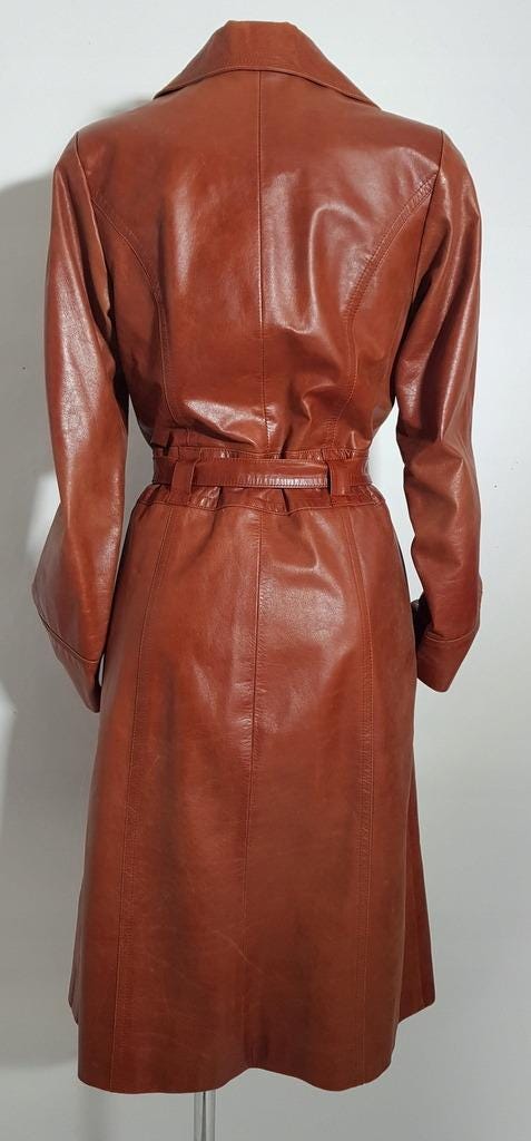 ジャケット・アウター Vnintage leather mods coat New England Sportswear Co Belted Brown Leather Jacket