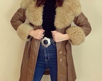 70s Vintage ハンドクラフト シープスキン ムートンジャケット ボア