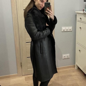 b3, jacket, Leather, Coat, Shearling, sheepskin, Fur Coat, winter, Black, bomber, aviator, Black sheep, gift, sheepskin coat, Women's coat, warm coat, winter coat, Vintage coat, sheepskin coat women, Vintage leather, warm sheepskin coat