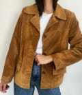 Vintage 90s Brown Suede Leather Blazer: Western Cowgirl Style