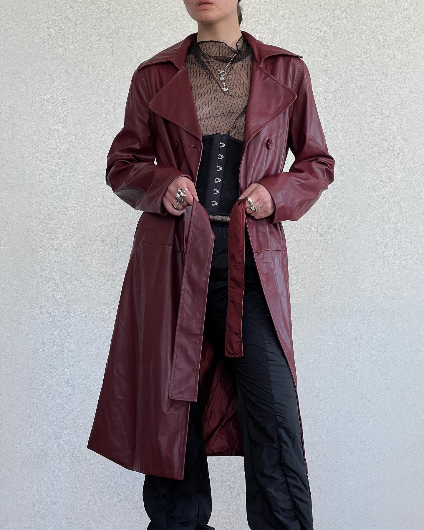 Trenchcoat bordeaux - Etsy 日本