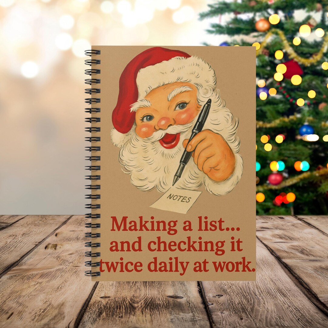 Vintage Santa Spiral Notebook: Funny Christmas Gag Gift, Make a List - Etsy