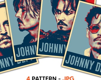 Johnny Depp hope poster jpg, johnny depp tshirt digital product png, johnny depp wall decoration printable poster, jack sparrow poster jpg