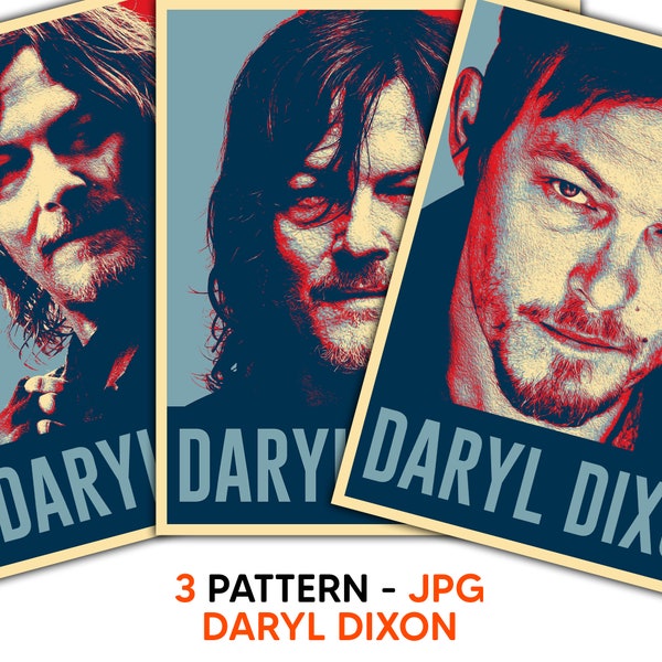 Daryl Dixon hope poster jpg, Daryl Dixon tshirt digital product, TWD wall decoration printable poster svg