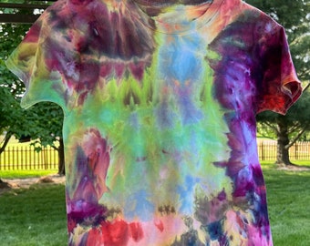 Tie Dye, Tie Dye Tshirt, Kid's Size Medium (10-12), Hand Dyed, Ice Dyed Tshirt, Adult sized xxs Tshirt