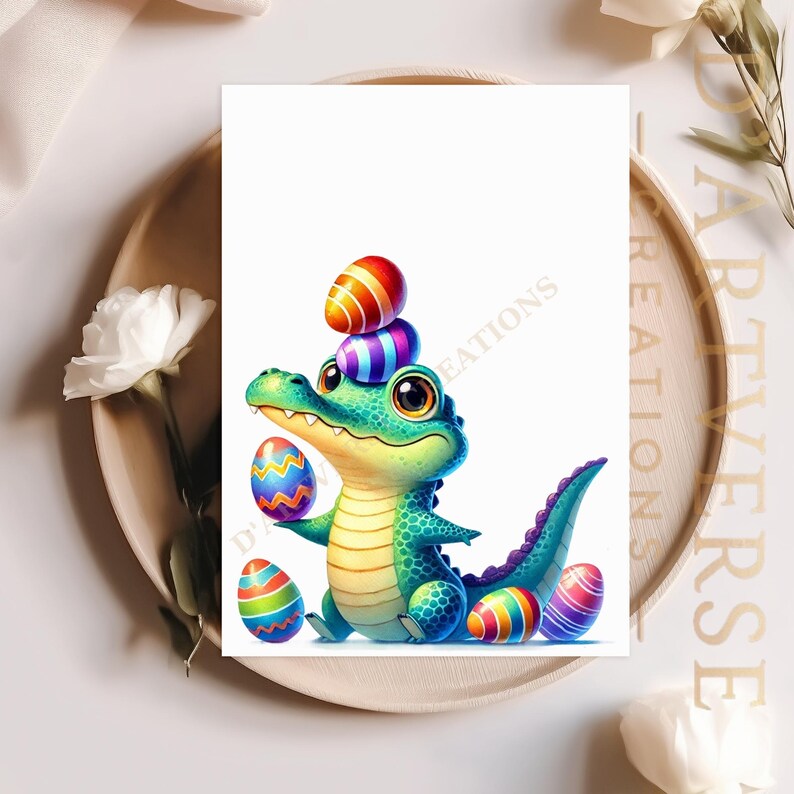 Lustige Krokodil Ostern Clipart Png niedlich Afrika Tiere Kunst Safari Aquarell Cartoon Alligator Digitaler Download Shirt Design Papier Handwerk Becher Bild 8