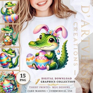 Lustige Krokodil Ostern Clipart Png niedlich Afrika Tiere Kunst Safari Aquarell Cartoon Alligator Digitaler Download Shirt Design Papier Handwerk Becher Bild 1