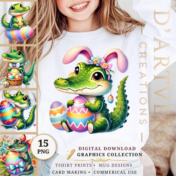 Funny Crocodile Easter Clipart Png Cute Africa Animals Art Safari Watercolor Cartoon Alligator Digital Download Shirt Design Paper Craft Mug