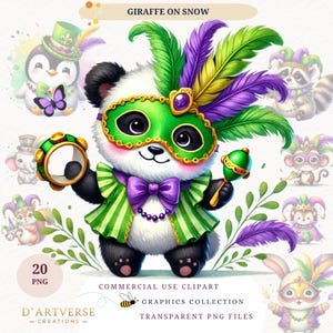 Karneval niedlichen Baby Tier Clipart Spaß Karneval Tier Illustration Fat PVC druckbare Png Aquarell digitaler Download Papier Handwerk Becher