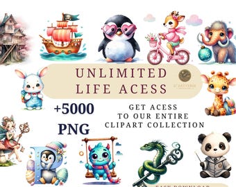 Pacchetto completo del negozio Pacchetto Ultimate Clipart Megapack Clipart Accesso a vita Uso commerciale Clipart Negozio intero Clipart Download immediato Png