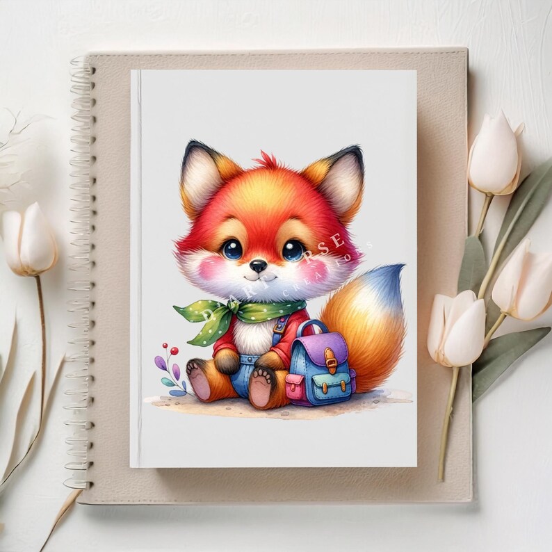 Watercolor School Animals Clipart Cute Animal Graphics Back to School ...