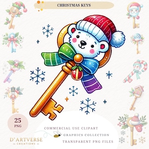 Personalisierte Weihnachten Schlüssel Clipart Aquarell Winter Magie Schlüssel Weihnachten Printable Design Karte Xmas Dekor Kinder Weihnachten Schlüssel Png Magie Druck